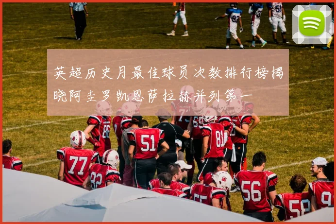 英超历史月最佳球员次数排行榜揭晓阿圭罗凯恩萨拉赫并列第一